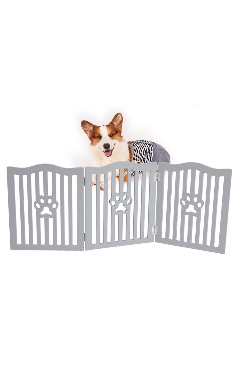 Wooden Free Standing Pet Gate for Small Dogs and Cats, Alternate, color, Multicolored