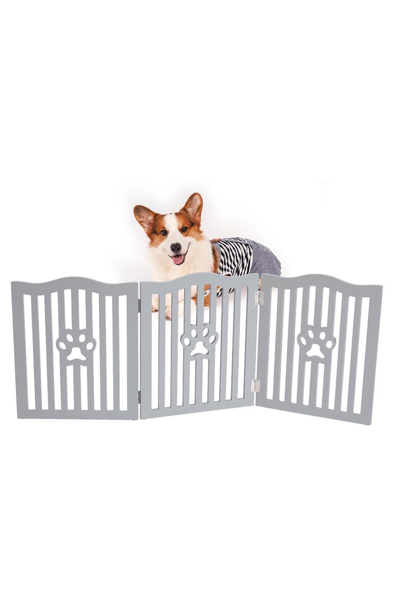 Trimate Wooden Free Standing Pet Gate for Small Dogs and Cats, Alternate, color, Multicolored