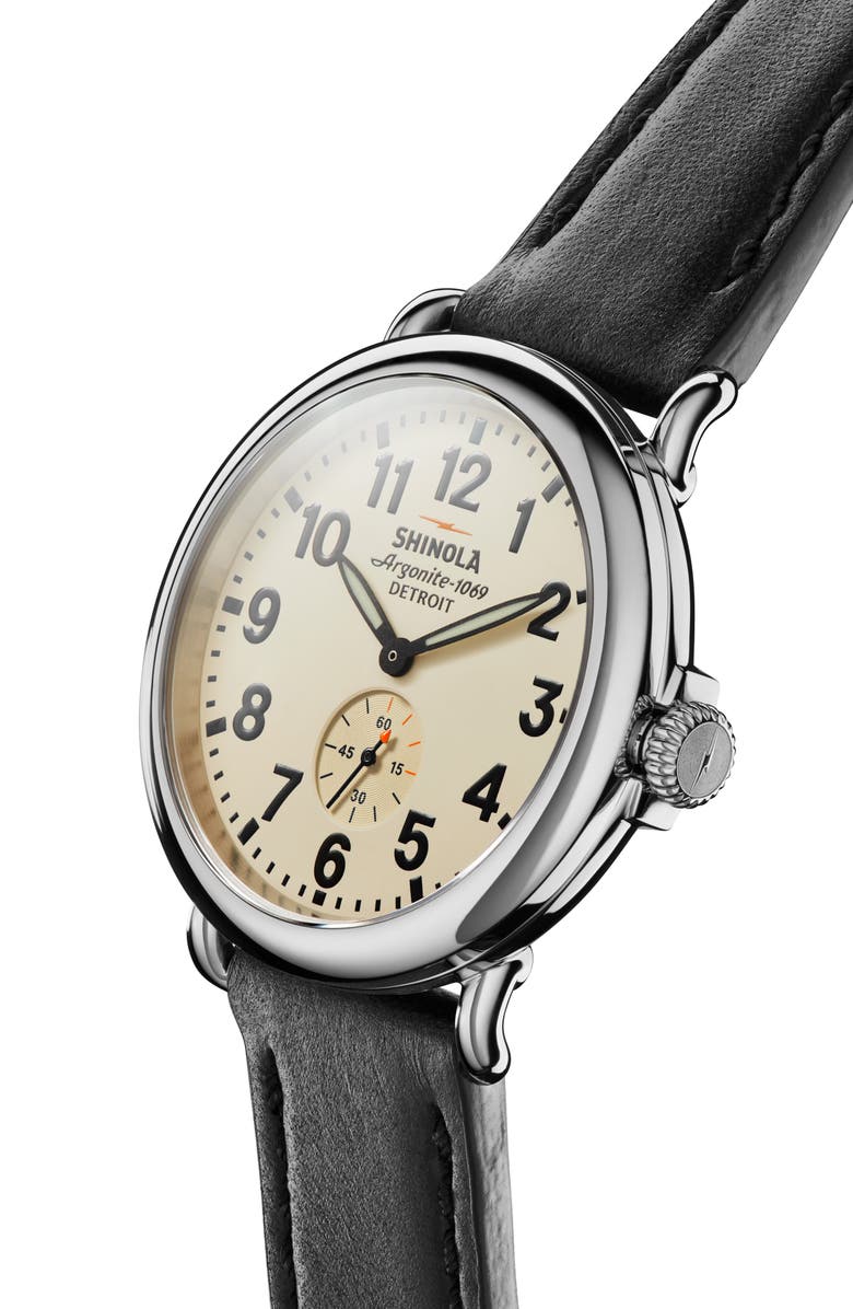 Shinola Runwell Leather Strap Watch, 41mm, Alternate, color,