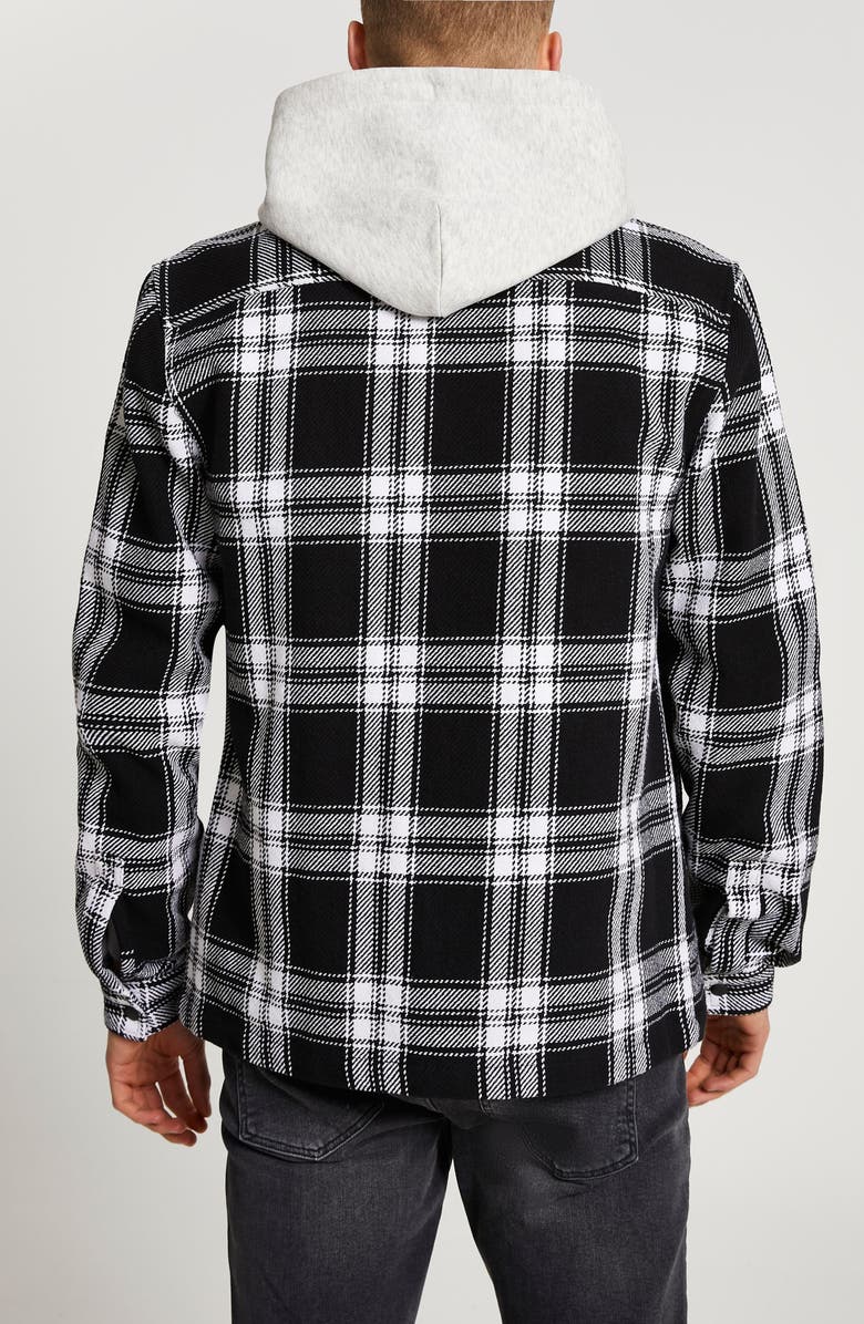 River Island Cotton Plaid Zip Overshirt, Alternate, color, 