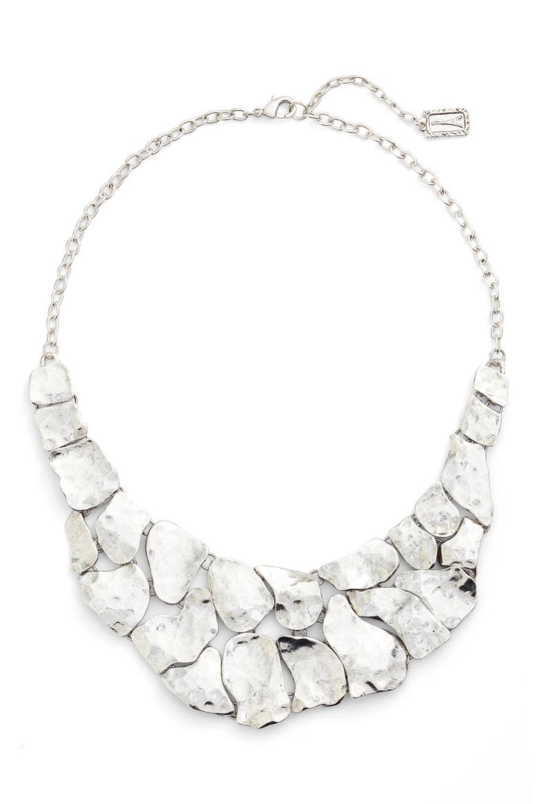 Alice Statement Necklace, Main, color, SILVER