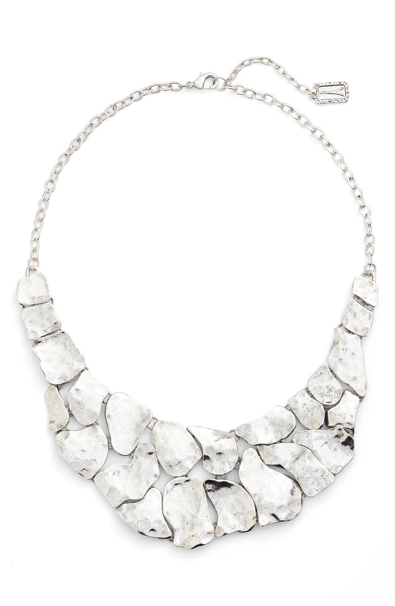 Karine Sultan Alice Statement Necklace, Main, color, Silver