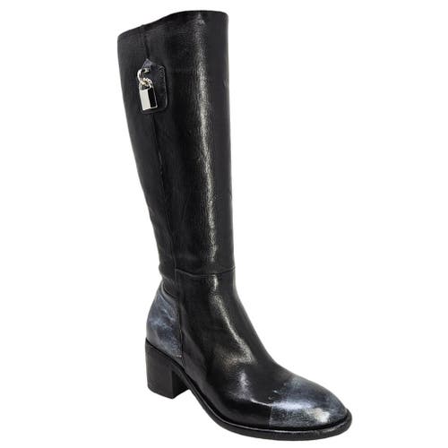 Madison Maison Tall Hand Rubbed Lock Boot In Black