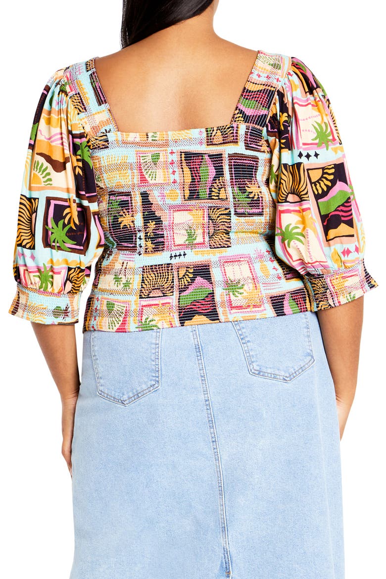 Faye Puff Sleeve Top, Alternate, color, PRINT