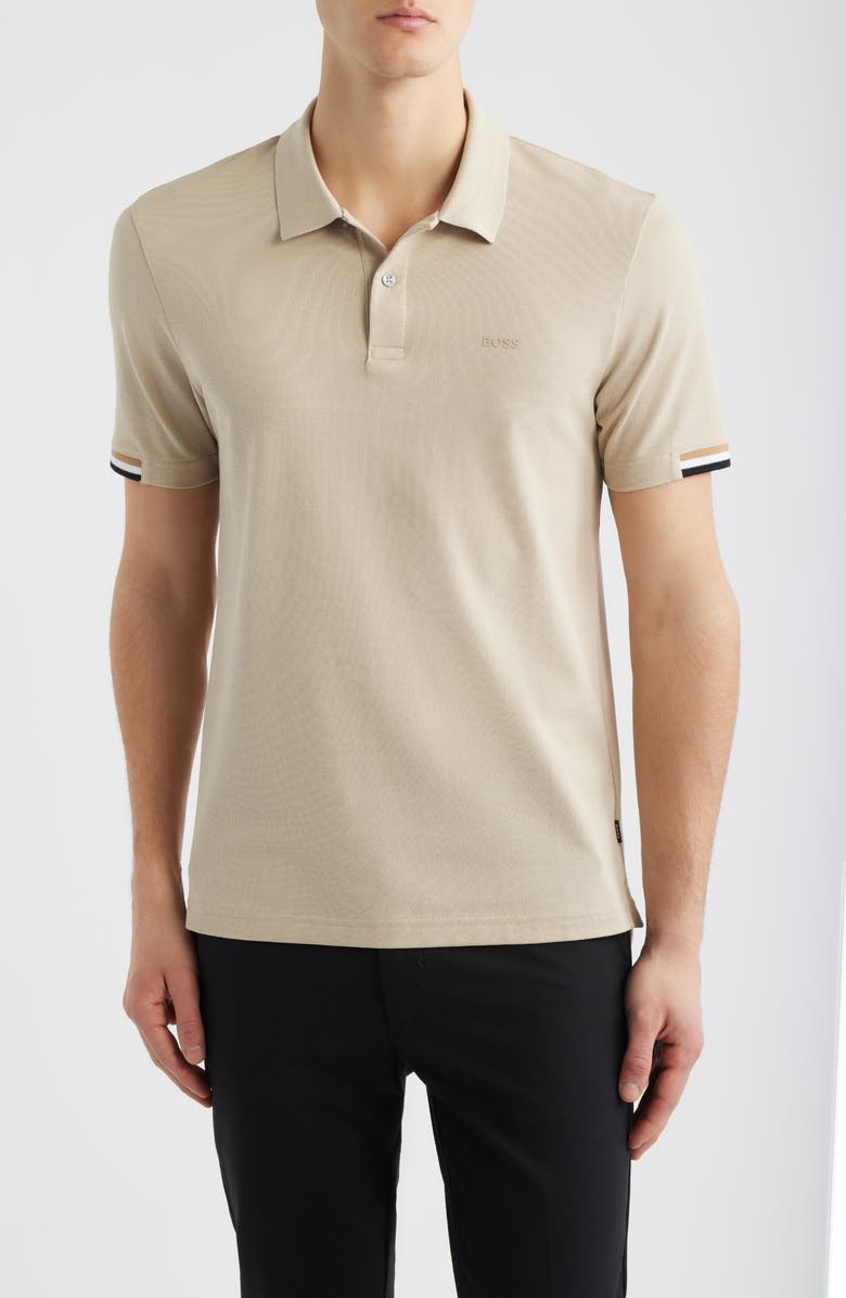 BOSS Parlay 147 Cotton Polo, Main, color, Open Bge