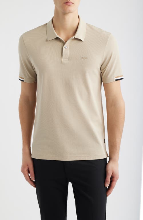 Hugo Boss Boss Parlay 147 Cotton Polo In Brown