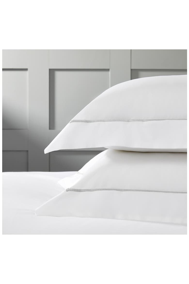 Luxury Savoy Oxford Sham, Alternate, color, WHITE/ SILVER