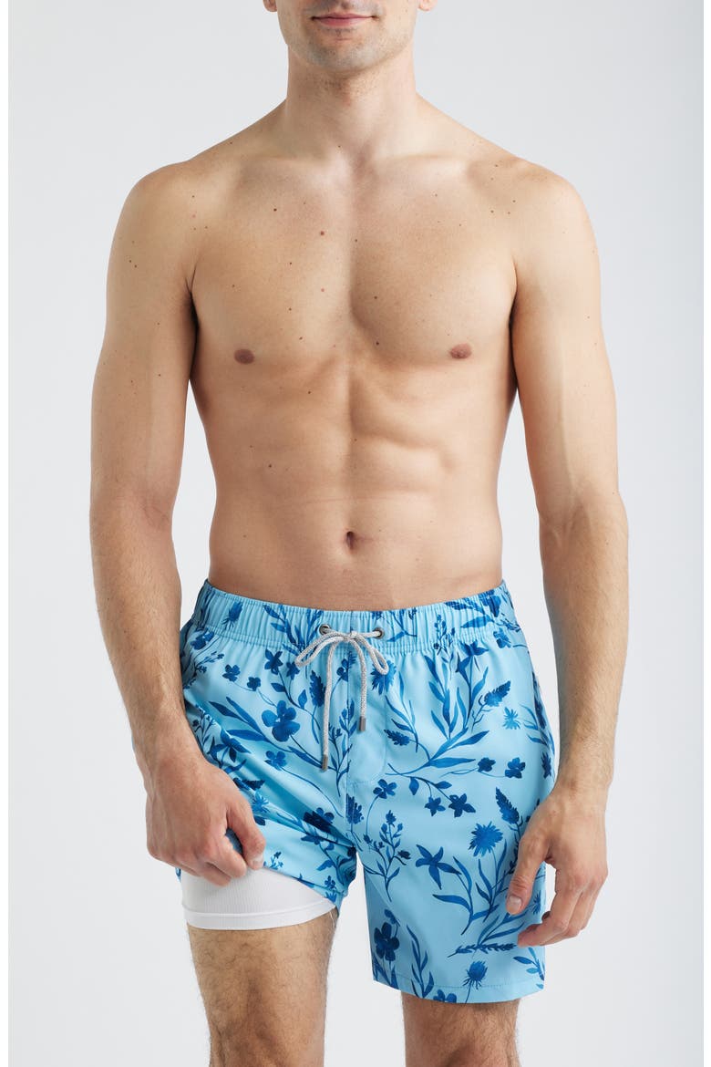 Stretch Volley Swim Trunks, Alternate, color, BLUE