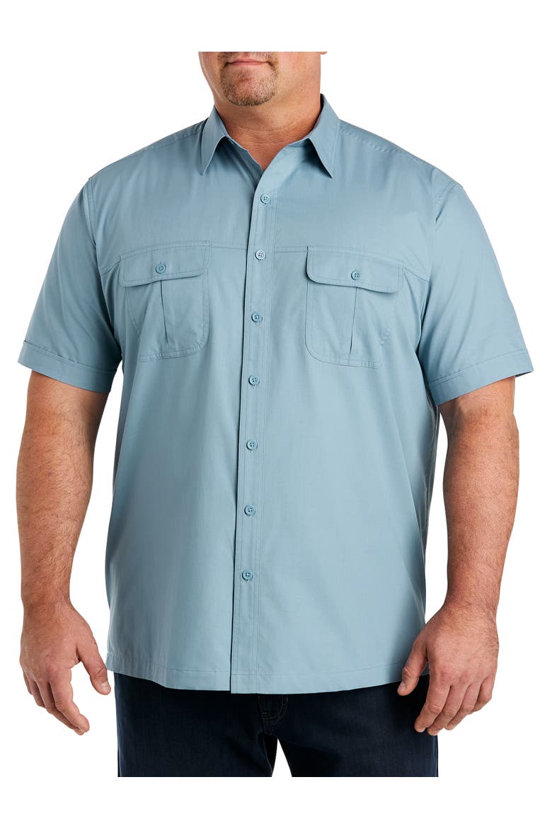Big & Tall Co-Pilot Sport Shirt, Main, color, FORGET ME NOT