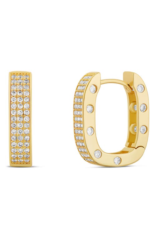 Shymi Pavé Chunky Horseshoe Hoop Earrings In Gold