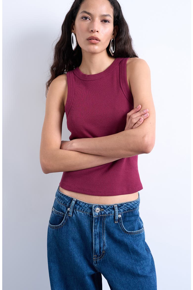 Rib Tank, Main, color, BURGUNDY