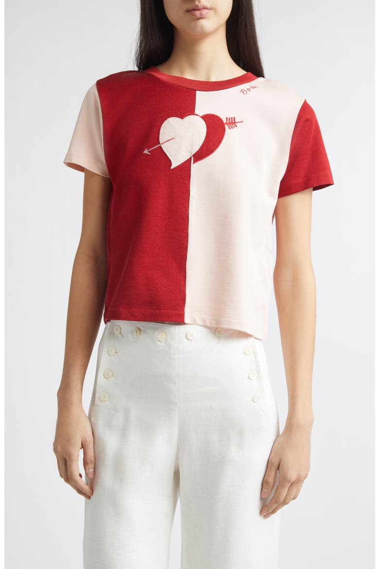 Wonderland Colorblock T-Shirt, Main, color, RED PINK