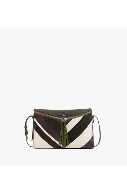 Medium Diamant 3D Shoulder Bag in Mega Herringbone Suede