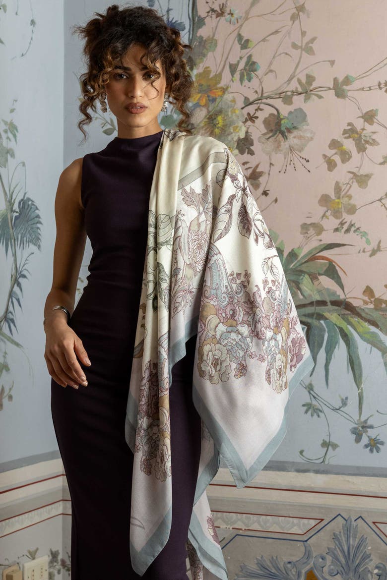 Aurora - Modal Cashmere Scarf Shawl for Women, Alternate, color, Petal Pink and Powder Blue