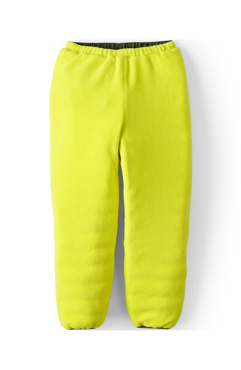 Lands' End Boys Reversible Fleece Puffer Pants, Alternate, color, Dark Green/Lime