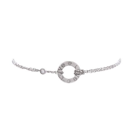 2 Diamonds Love Bracelet 18K White Gold with Diamonds