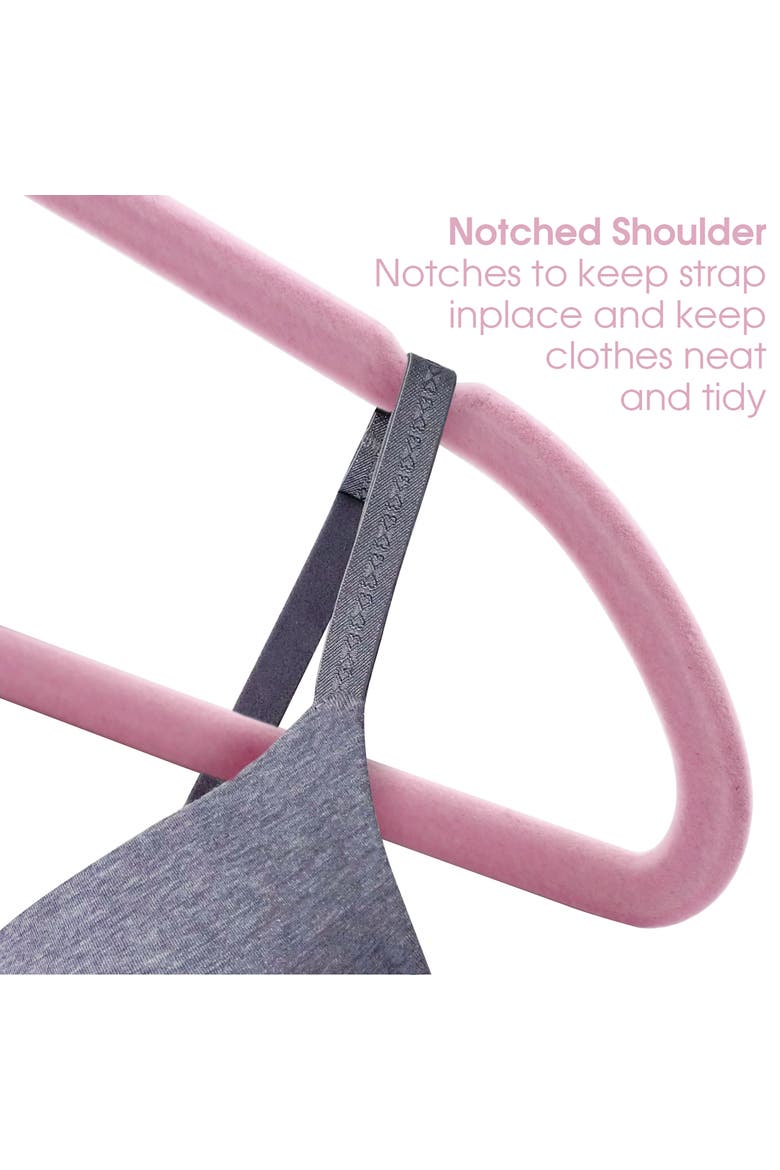 100 Piece Velvet Slim Hangers, Alternate, color, Pink