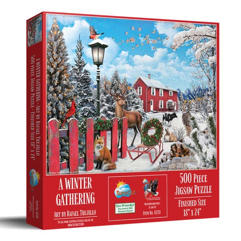 A Winter Gathering 500 piece Jigsaw Puzzle for Adults
