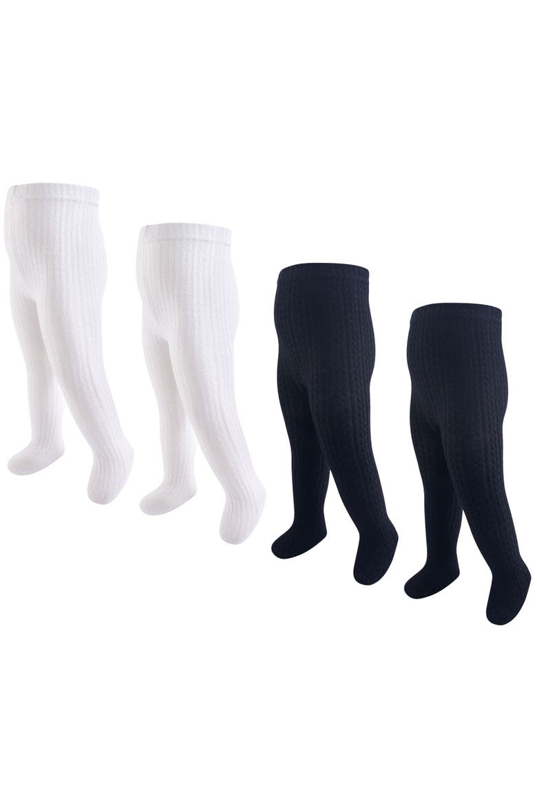 Cotton Rich Tights, Main, color, Black White Cableknit