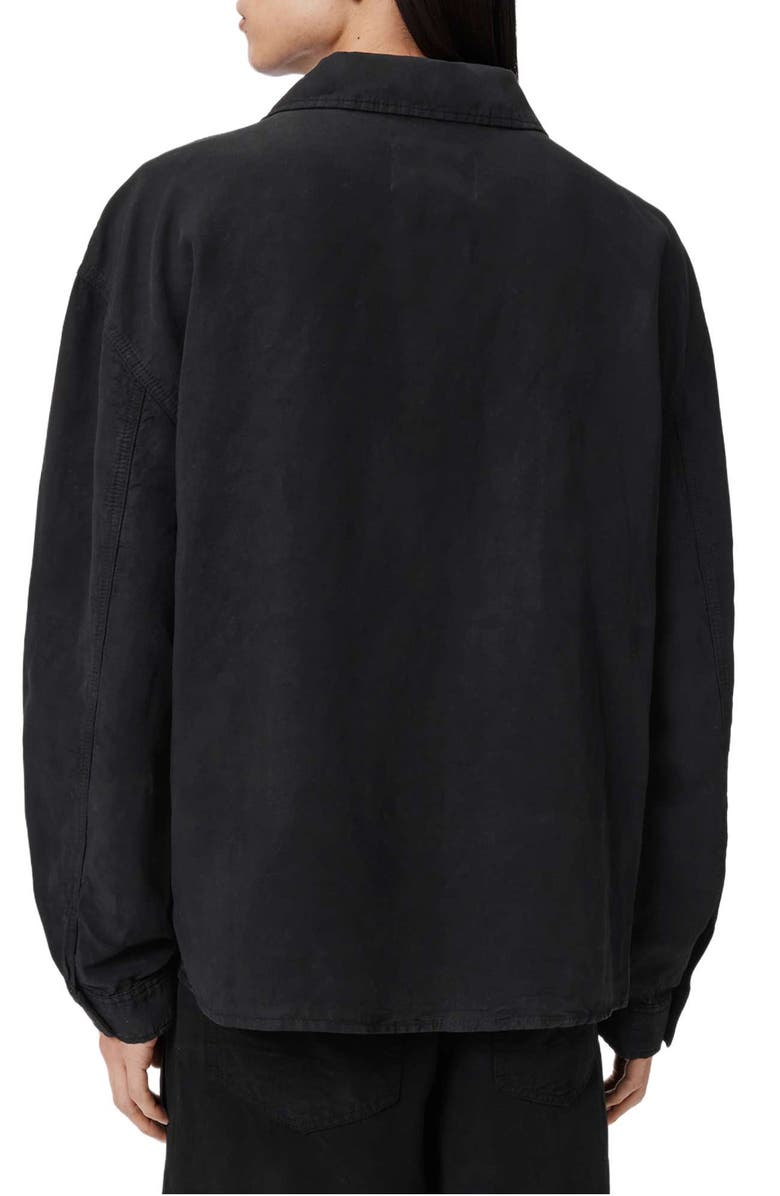 AllSaints Korten Relaxed Fit Shacket, Alternate, color, Black
