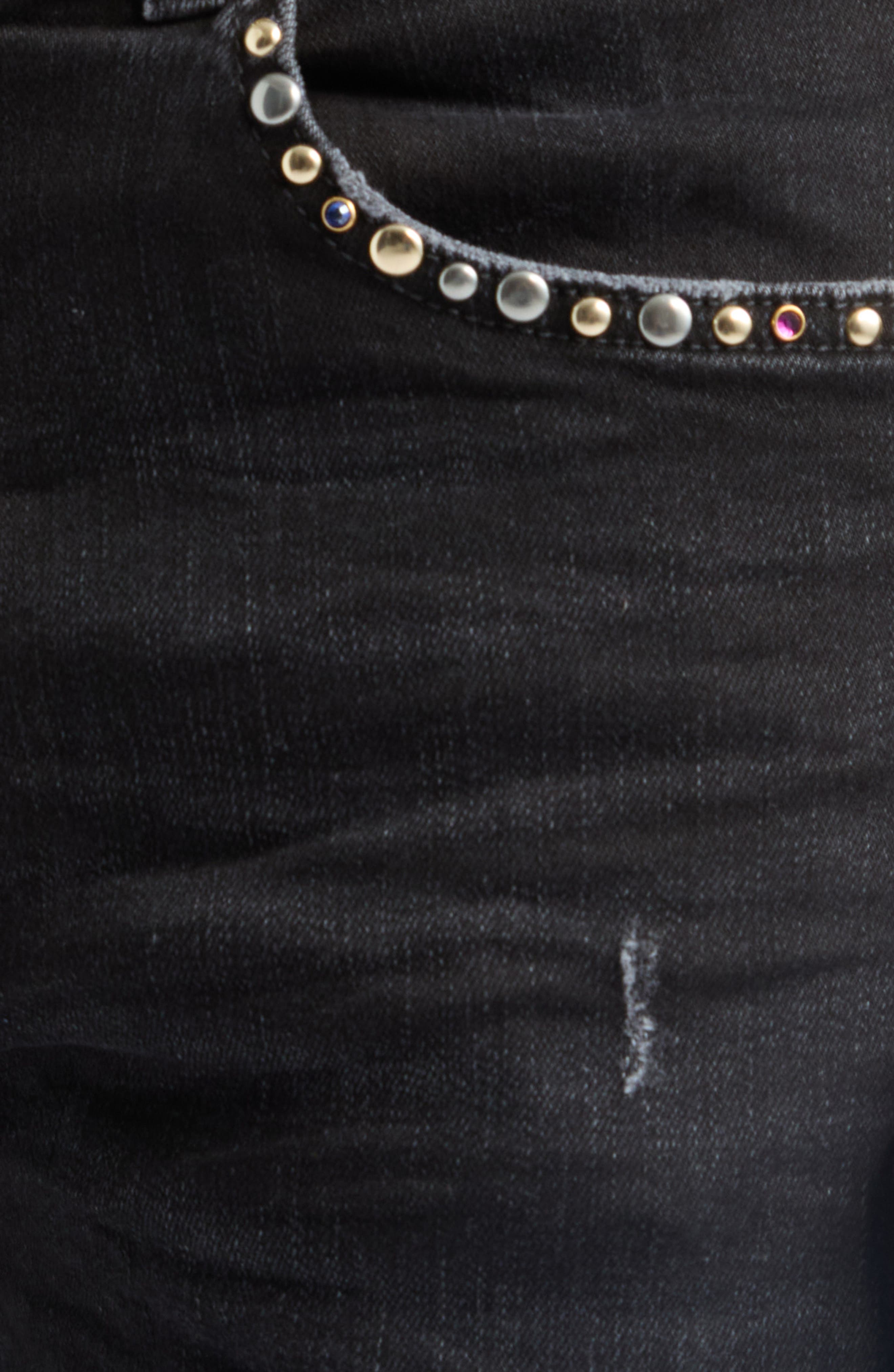 AMIRI MX1 Studded Patch Ripped Skinny Jeans (Men) | Nordstrom