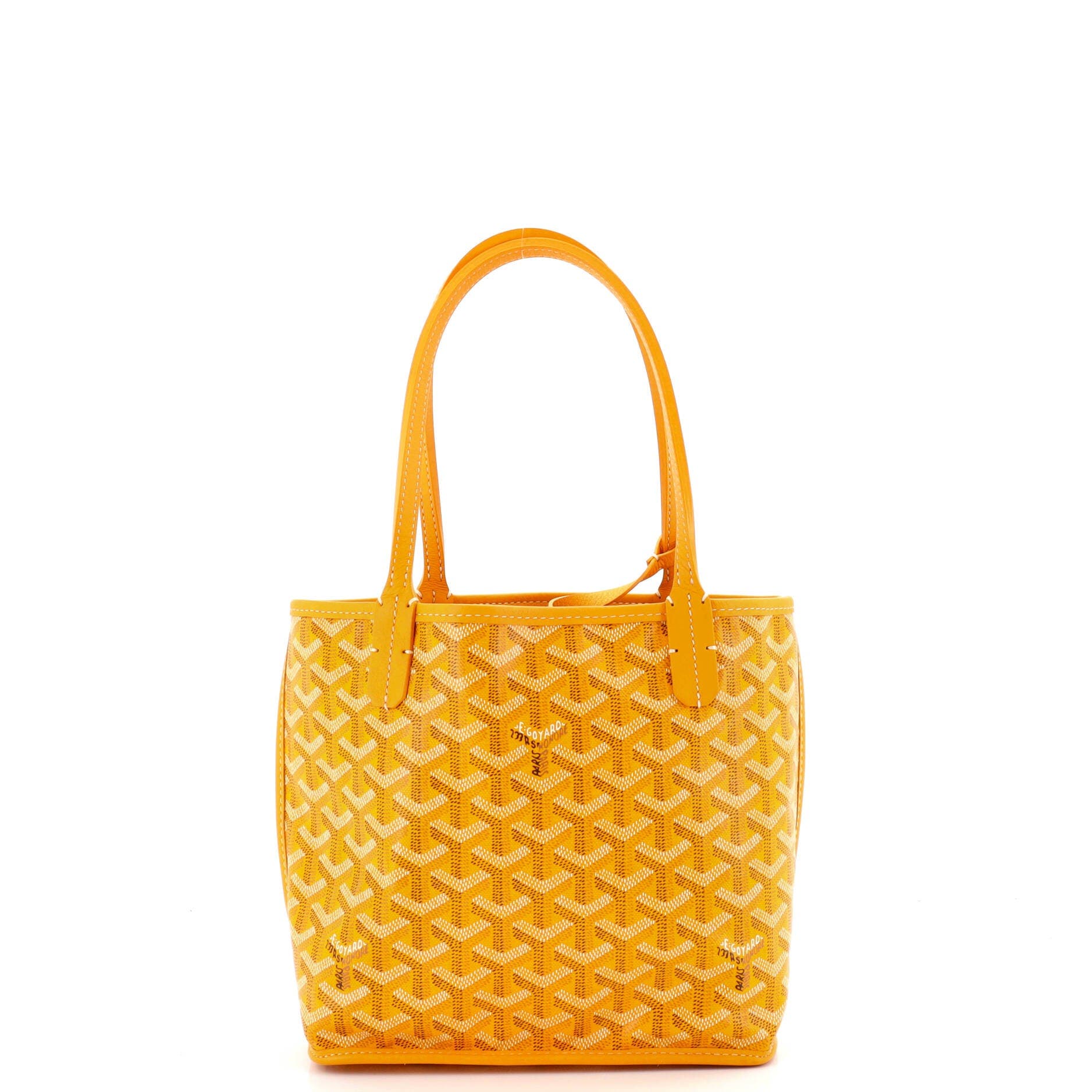 Pre-Owned Goyard Anjou Reversible Tote Coated Canvas Mini, Main, color, Yellow