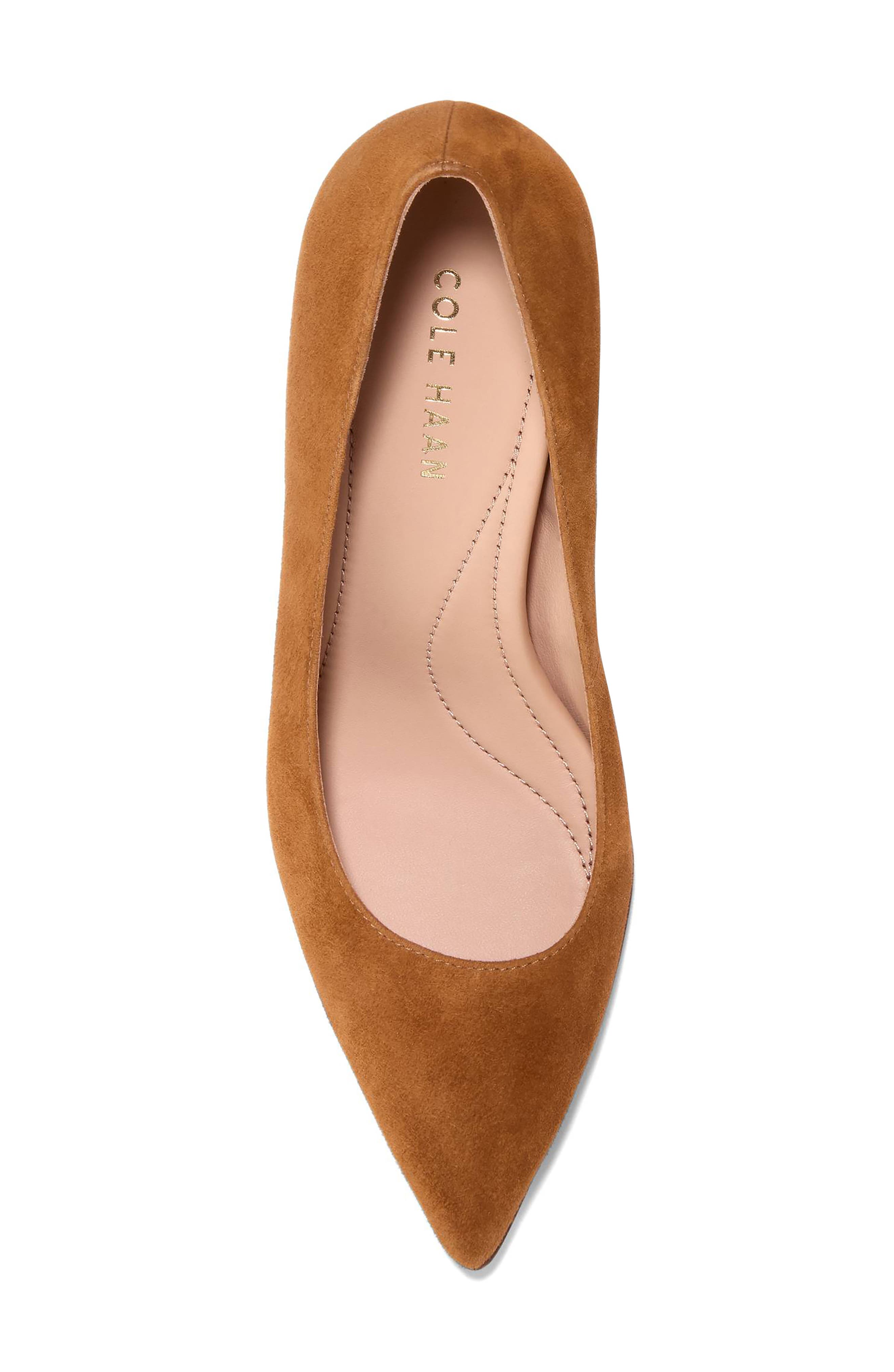 Grand Ambition Angelica Pointed Toe Pump, Alternate, color, TOBACCO SUEDE/ BROWN STACK