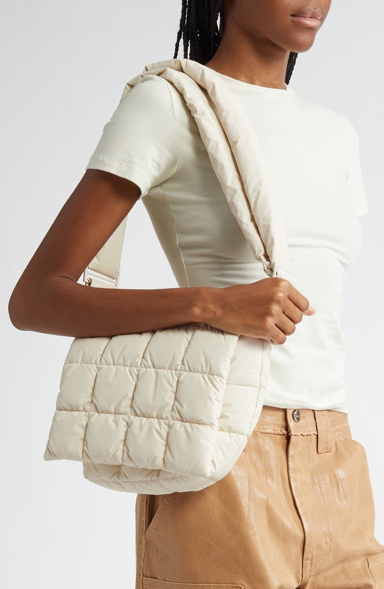 VeeCollective Porter Water Repellent Quilted Messenger Crossbody Bag, Alternate, color, Birch