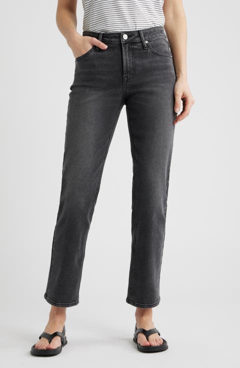 Dover Ankle Straight Leg Jeans (Black Whisker Wash)