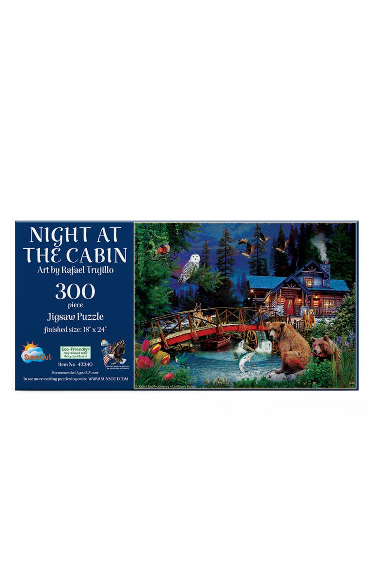 Night at the Cabin 300 piece Jigsaw Puzzle for Adults, Alternate, color, Multicolor