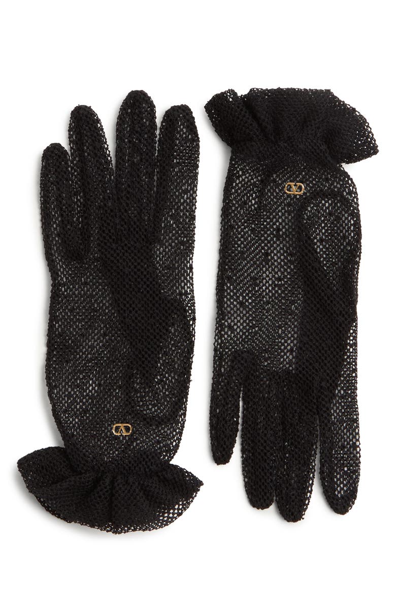 Valentino Garavani VLOGO Signature Tulle Gloves, Main, color,