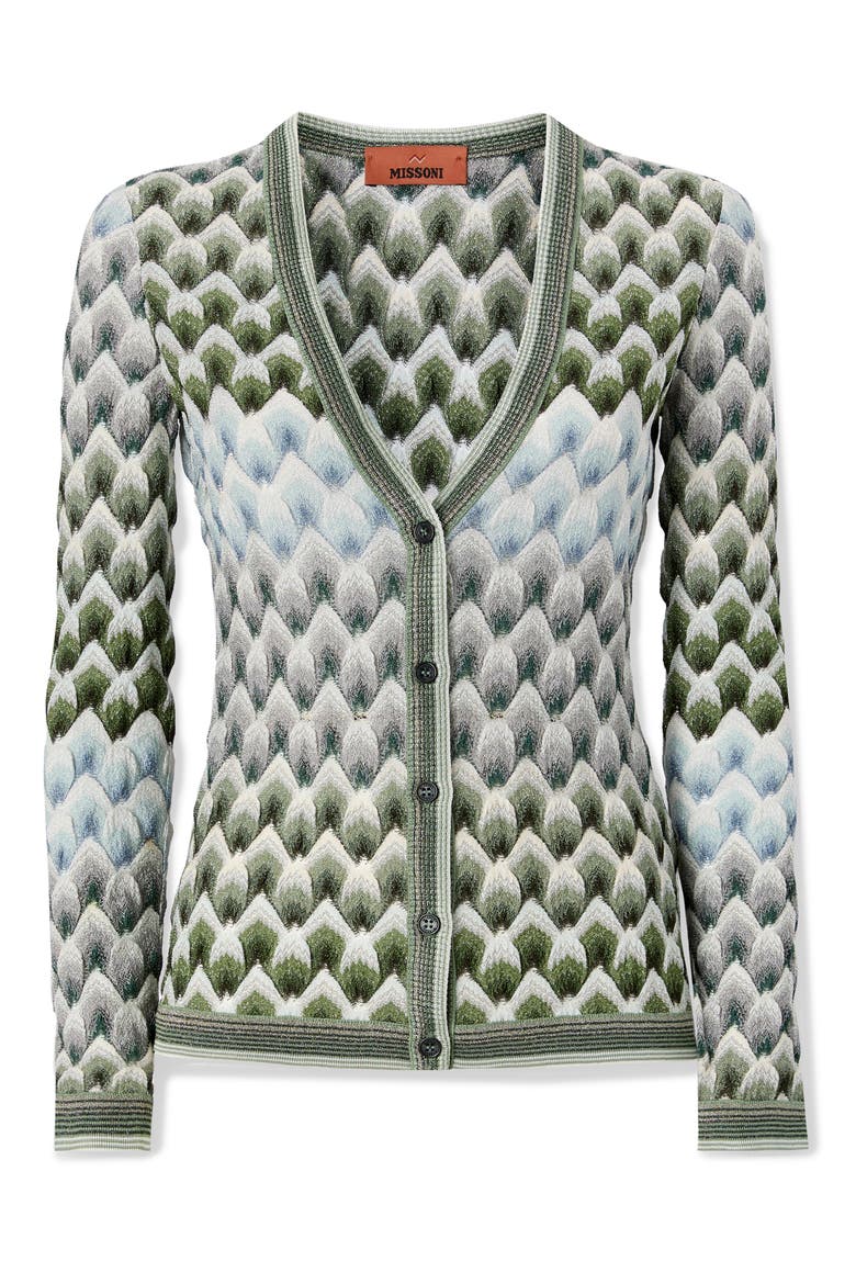 Metallic Lace Stitch Cardigan, Alternate, color, GREEN MULTI