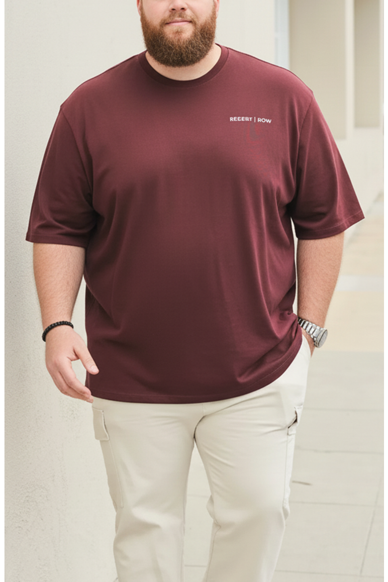 Men’s Organic Cotton T-Shirt Navy Blue | Classic Crew Neck Short Sleeve Tee with Logo, Soft Breathable Casual Top, Alternate, color, Maroon