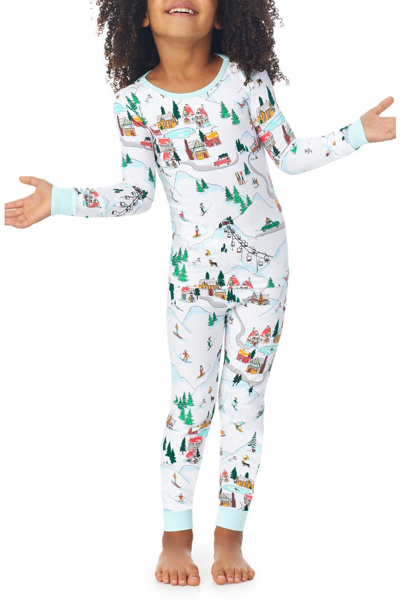 BedHead Kids' Fitted Two-Piece Pajamas, Alternate, color, SKI VILLAGE
