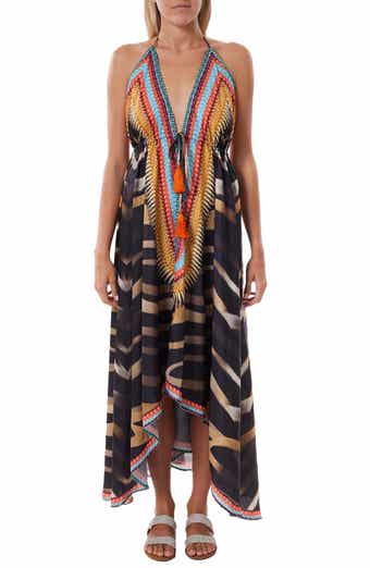 Halter Neck Stripe Print Dress