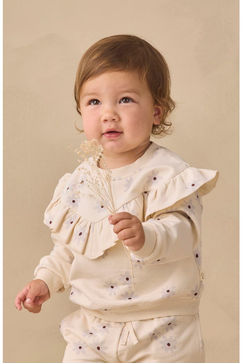 Kids' Ruffle Fleece Sweatshirt, Alternate, color, NATURAL