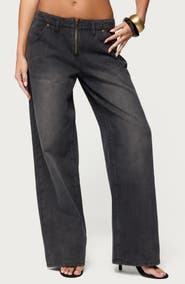 EDIKTED Aliyah Low Rise Wide Leg Jeans