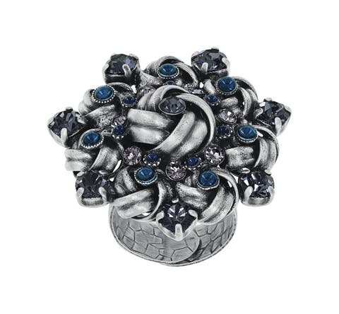 La Comtesse II Crystal Knot Statement Ring