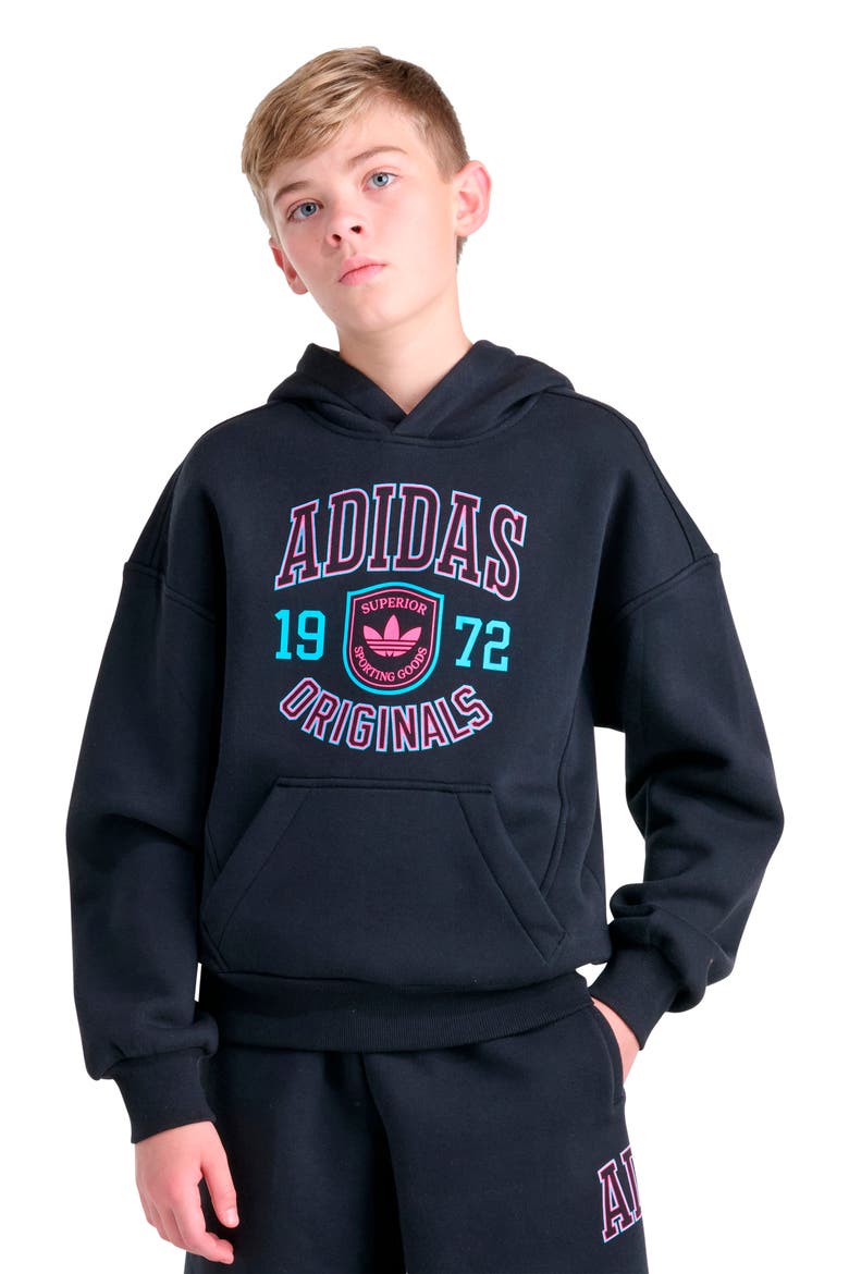 Kids' Graphic Fleece Hoodie, Main, color, BLACK MULTI