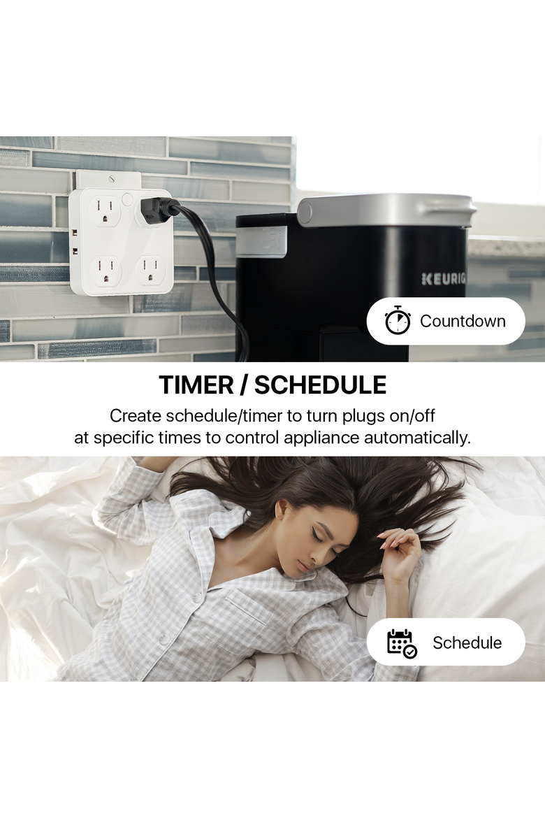 Smart WiFi Wall Tap, Alternate, color, White