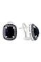 Sterling Silver Onyx & Topaz Stud Earrings
