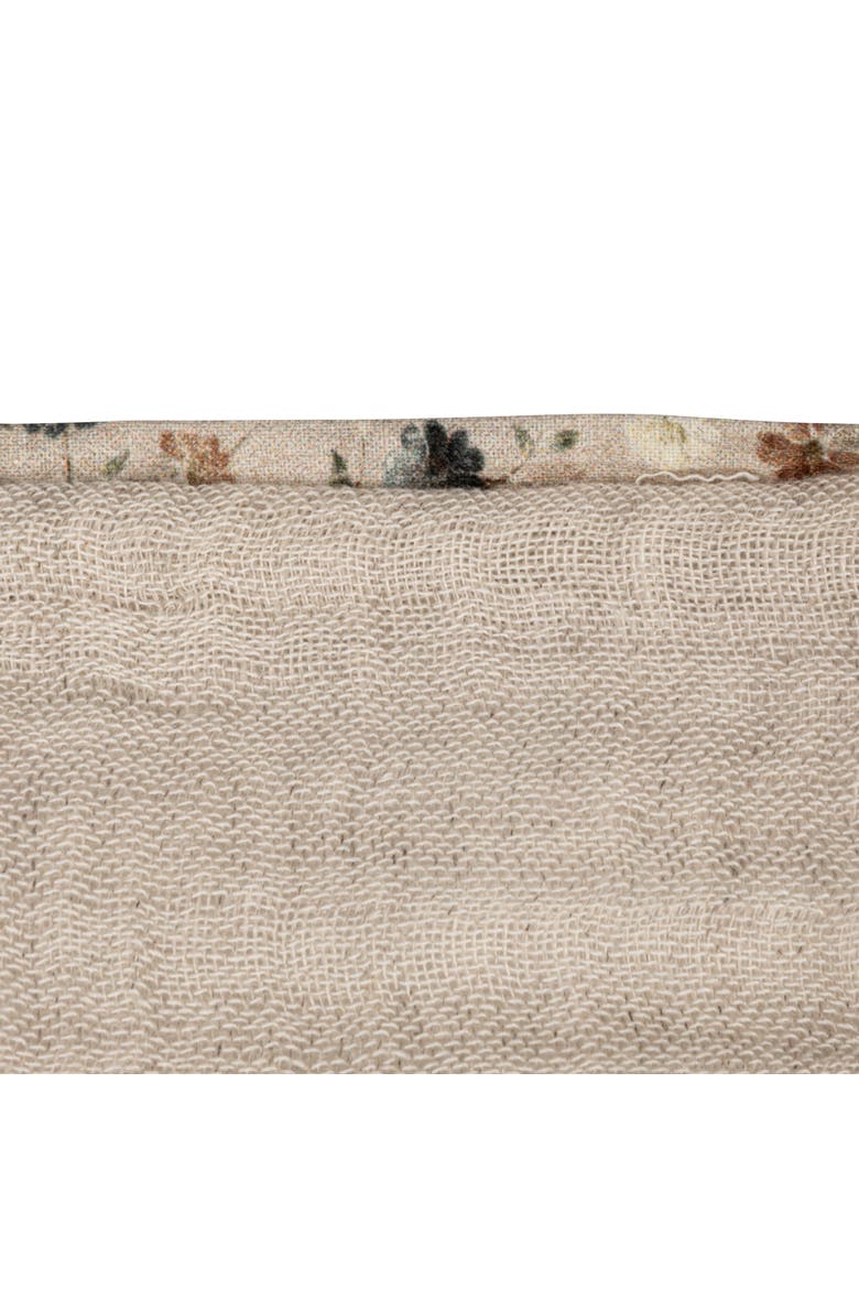 Patterned Edge Woven Cotton and Linen Pillow, Natural, Alternate, color, Natural