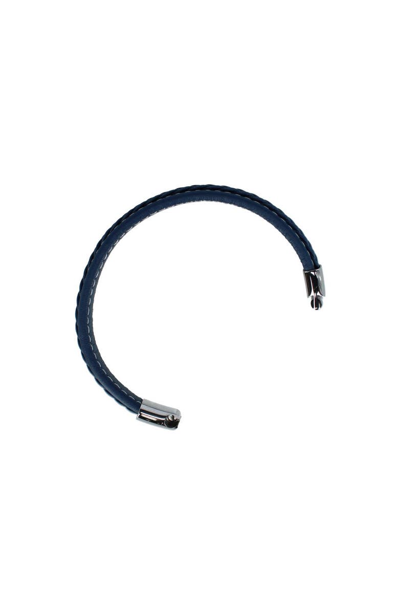 Trafalgar Amari's Azure Stitched Leather Secure Clasped Bracelet, Alternate, color, Blue