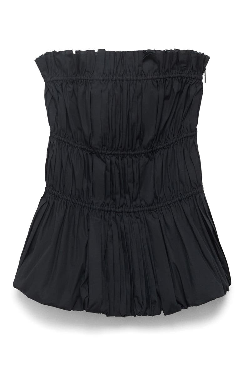 Ruched Strapless Top, Alternate, color, BLACK