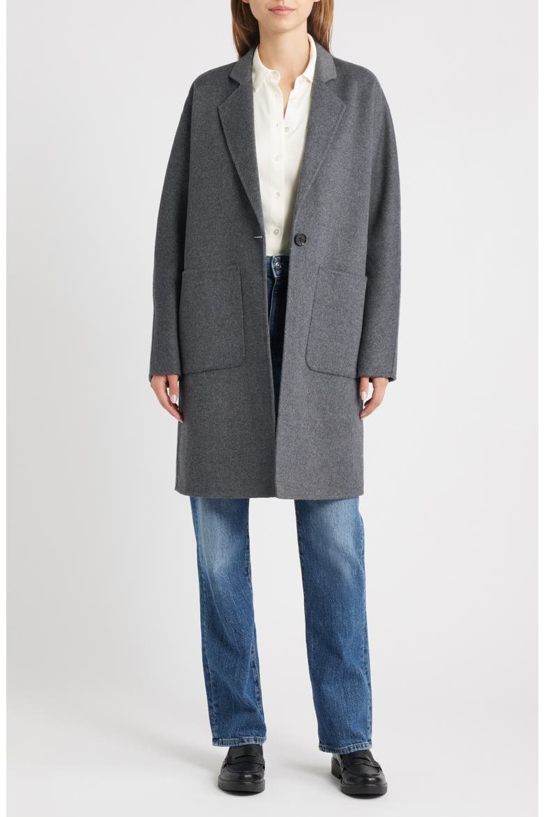 Everest Brushed Wool Blend Coat, Main, color, CHARCOAL