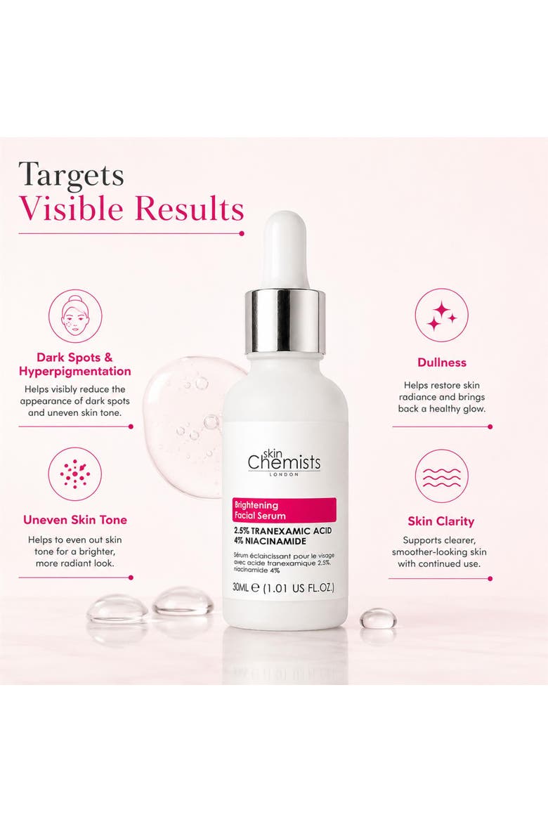 Brightening Tranexamic Acid 2.5%, Niacinamide 4% Facial Serum 30ml, Alternate, color, White
