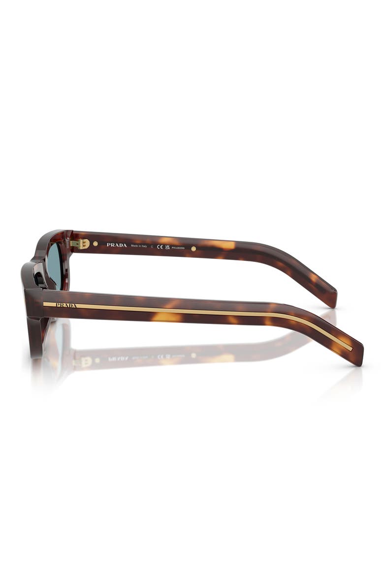 57mm Polarized Rectangular Sunglasses, Alternate, color, BROWN TORT