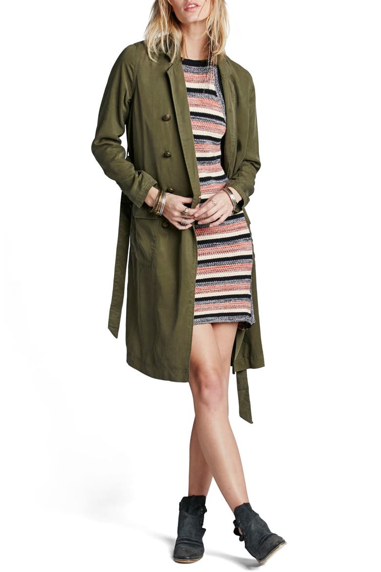 Military Duster Jacket, Alternate, color, DARK GREEN