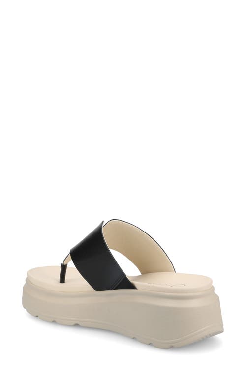 Journee Collection Carah Platform Wedge Sandal In Black