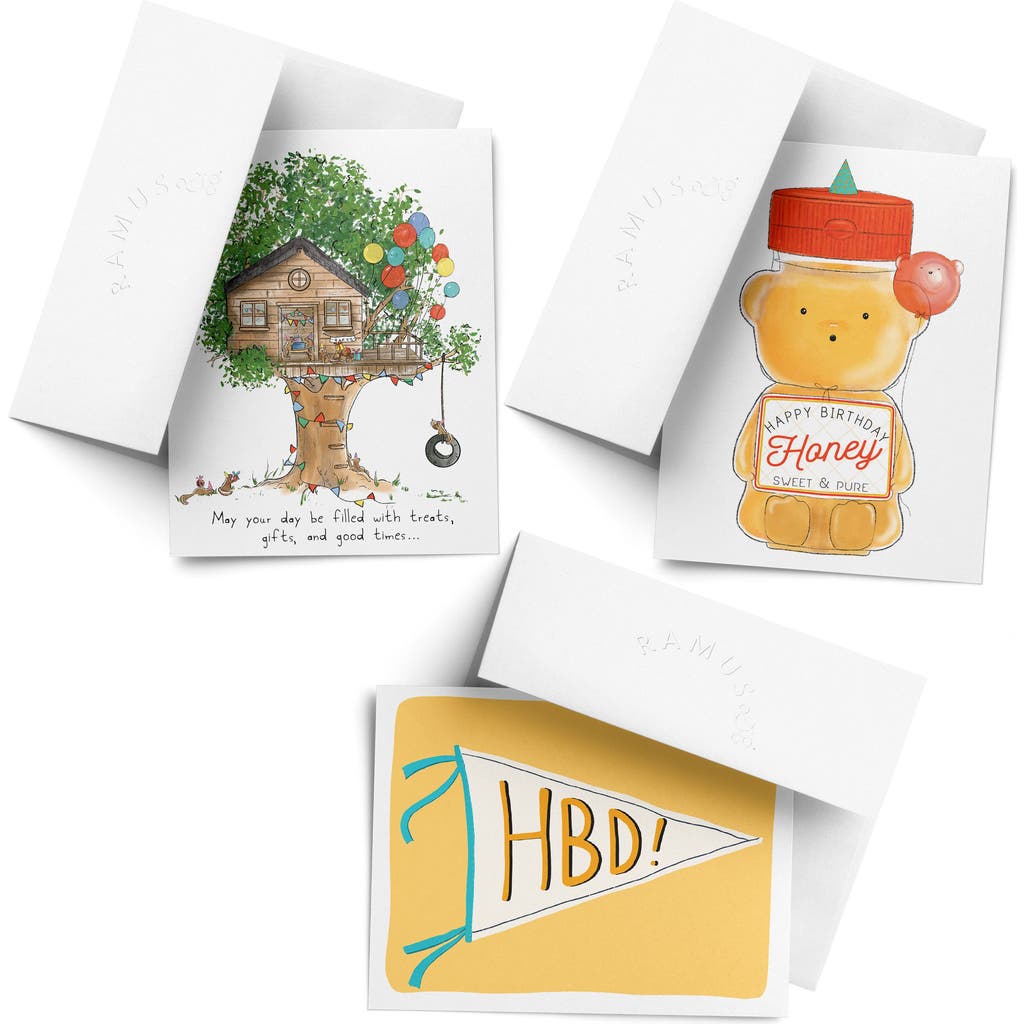Ramus & Co Birthday Greeting Card Pack (3ct) "Treehouse, Pennant, Honey"